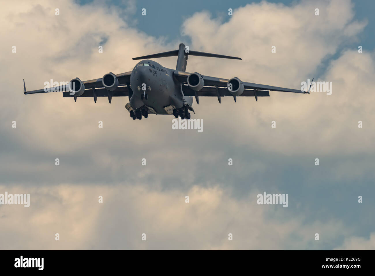 New Windsor, ny - juillet 2, 2017 : giant C-17 Globemaster III qui décolle de l'aéroport international de stewart pendant le meeting aérien de new york. Banque D'Images
