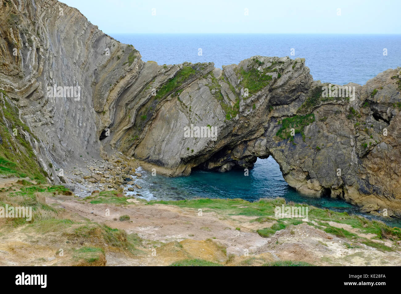 Zone de lulworth Cove, site du patrimoine mondial de la côte jurassique, Dorset, Angleterre Banque D'Images