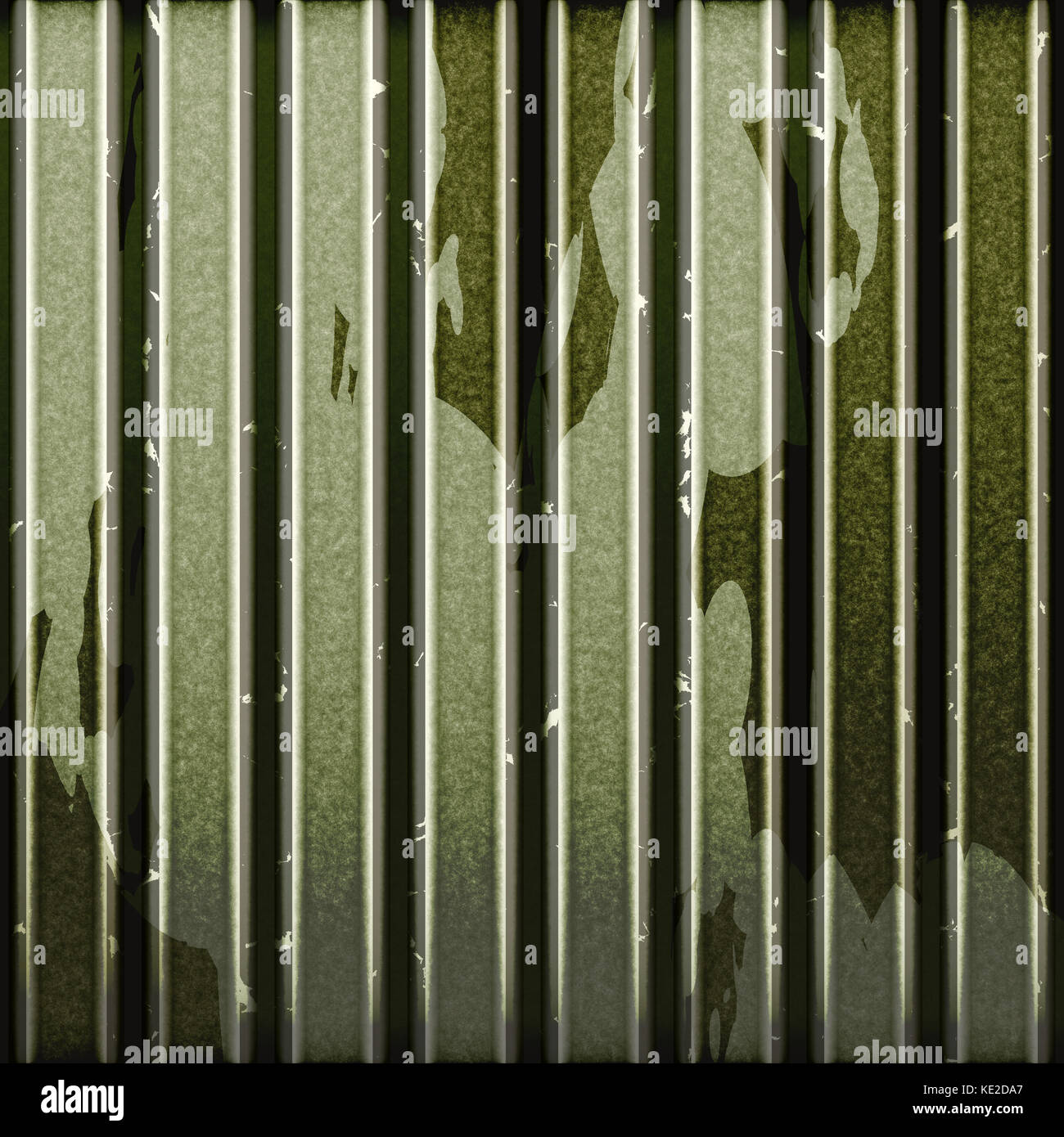 Ancien garage avec porte stains Banque D'Images