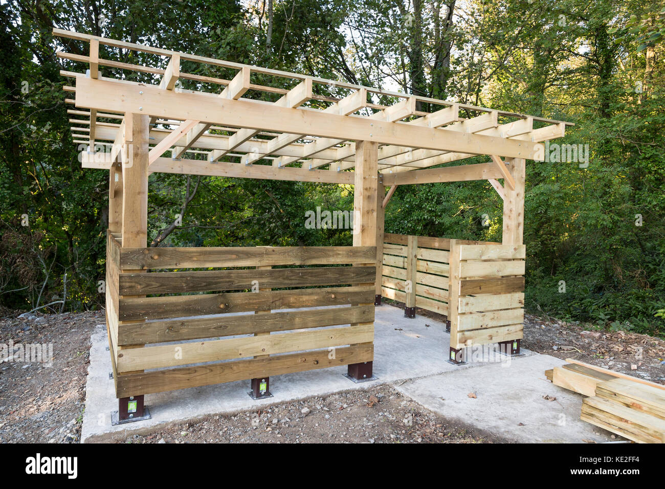 Bâtiment à ossature bois détail de la construction Banque D'Images