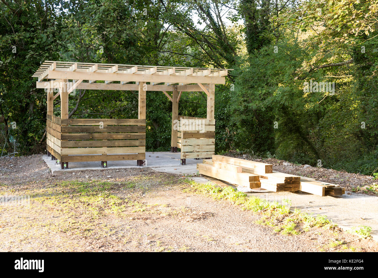 Bâtiment à ossature bois détail de la construction Banque D'Images