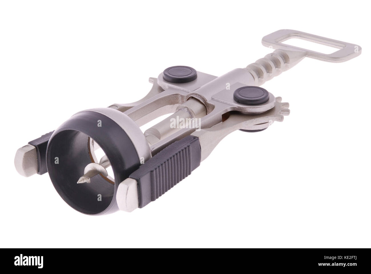 Tire-bouchon métal isolated on white Banque D'Images