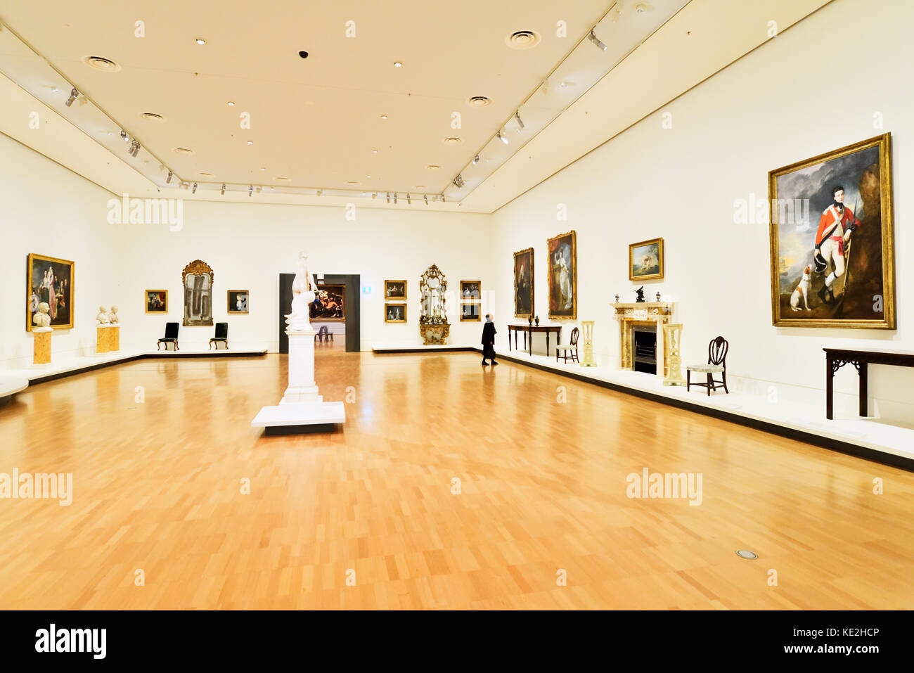 L'Australie Melbourne. National Gallery of Victoria International. Un espace d'exposition affichant des peintures de l'ère victorienne, l'art et la sculpture. Banque D'Images