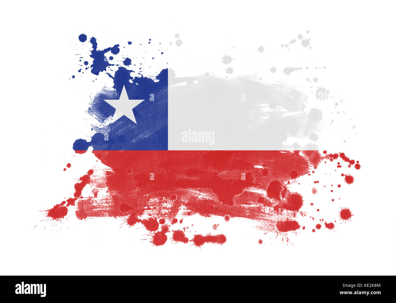 Drapeau du Chili grunge fond peint Banque D'Images