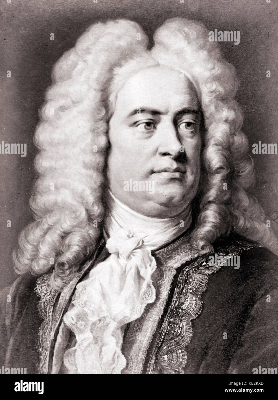 George Frideric Handel - portrait de l'compositeur allemand par G. Jager. 23 février 1685 - 14 avril 1759. Banque D'Images