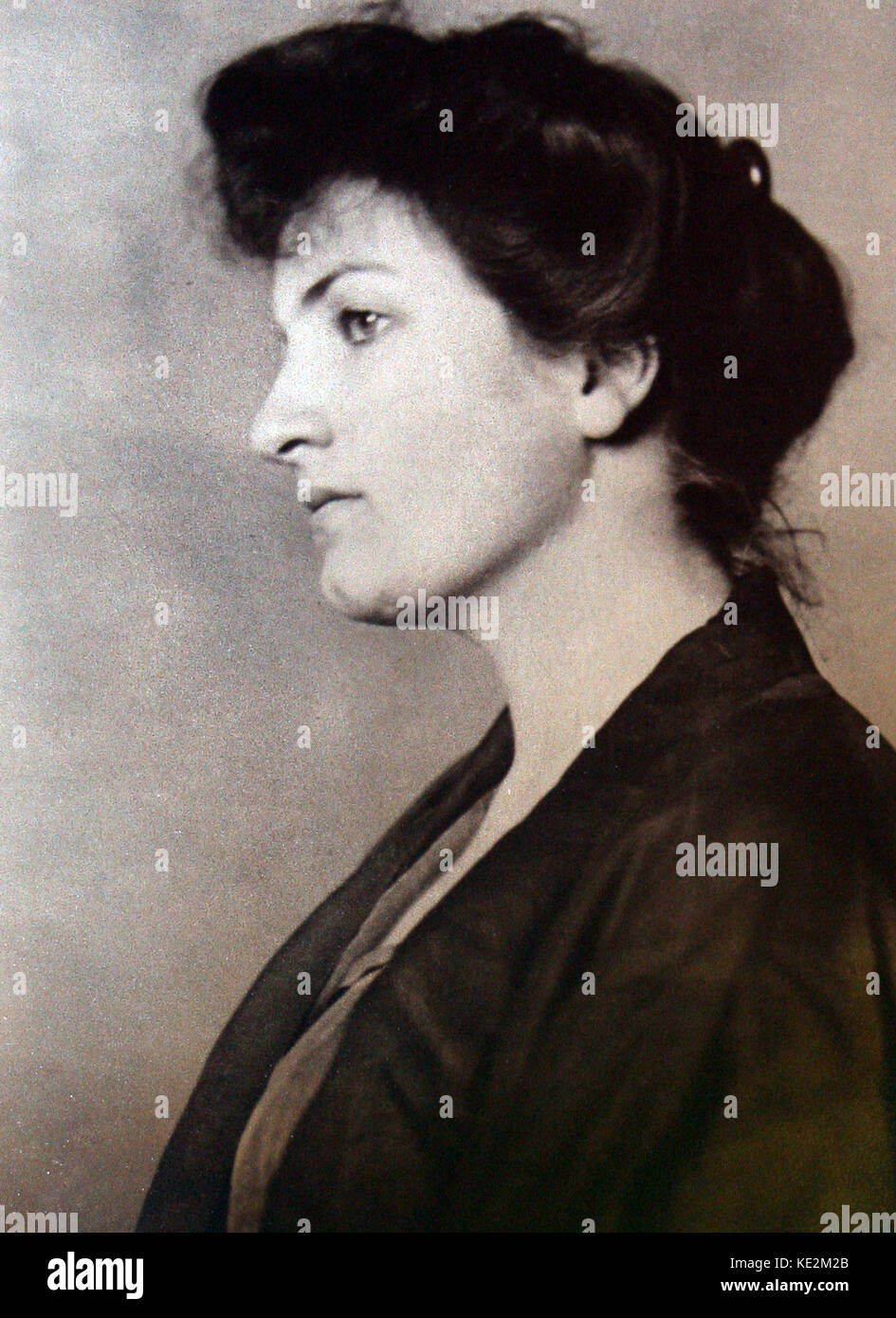 Alma Mahler portrait . La femme de profil Mahler. Banque D'Images