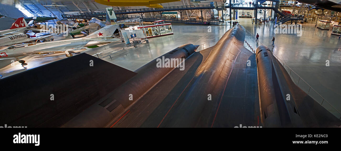 Avion Lockheed SR-71 Blackbird exposé au Centre Udvar-Hazy, le 4 janvier 2017 Banque D'Images