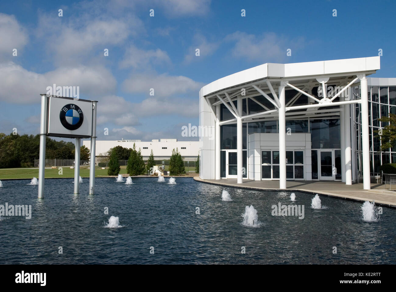 BMW manufacturing plant centre d'accueil et signer, Greer, Caroline du Sud, USA. Banque D'Images