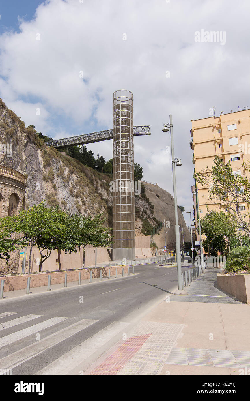 Ascenseur Ascenseur panoramique à Cartagena, Murcia Espagne Banque D'Images