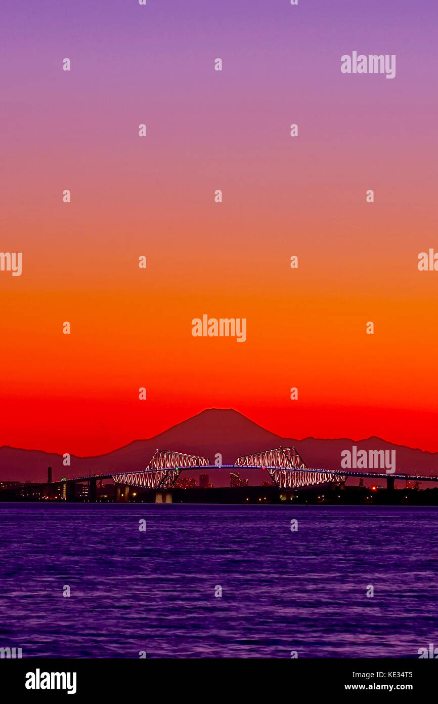 Mt Fuji et gate bridge. Banque D'Images