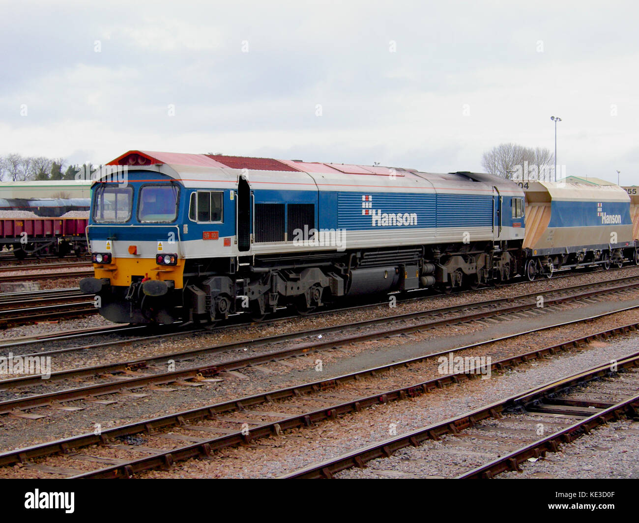 Class 59 sur le total de la locomotive train à Westbury, Angleterre Banque D'Images