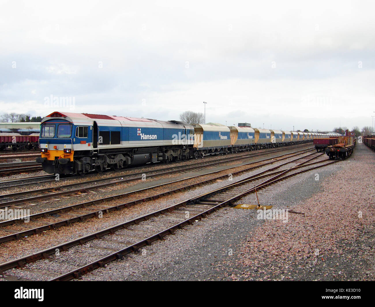 Class 59 sur le total de la locomotive train à Westbury, Angleterre Banque D'Images