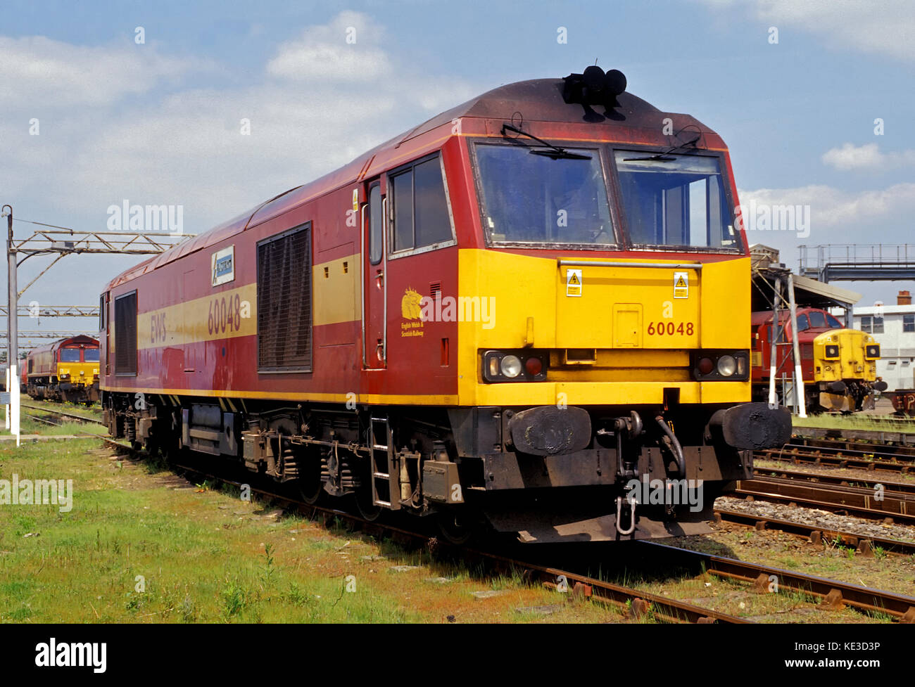 Class 60 dans l'ews locomotive à l'extérieur de couleurs d'Eastleigh depot en 2008 Banque D'Images