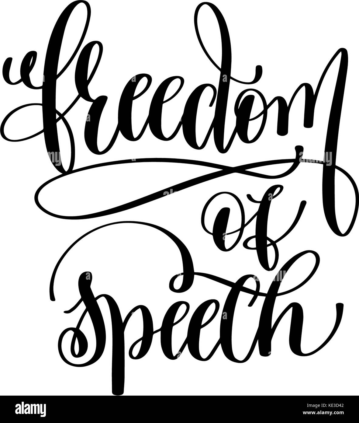 La liberté d'expression part lettrage inscription écrite Illustration de Vecteur