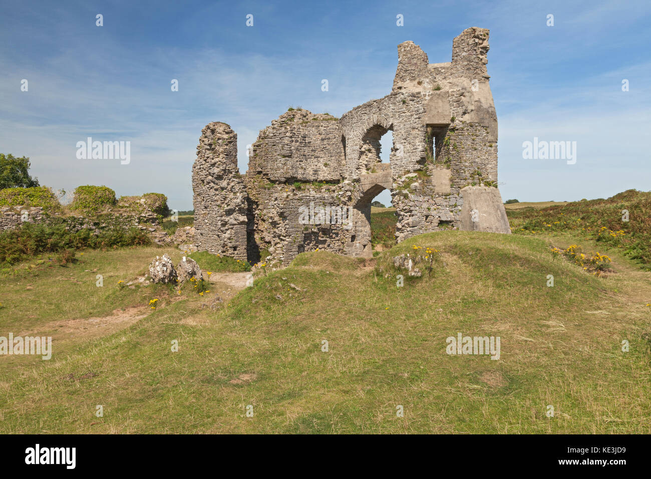 Pennard pennard, ruines du château, la péninsule de Gower, Swansea, Pays de Galles, Royaume-Uni Banque D'Images