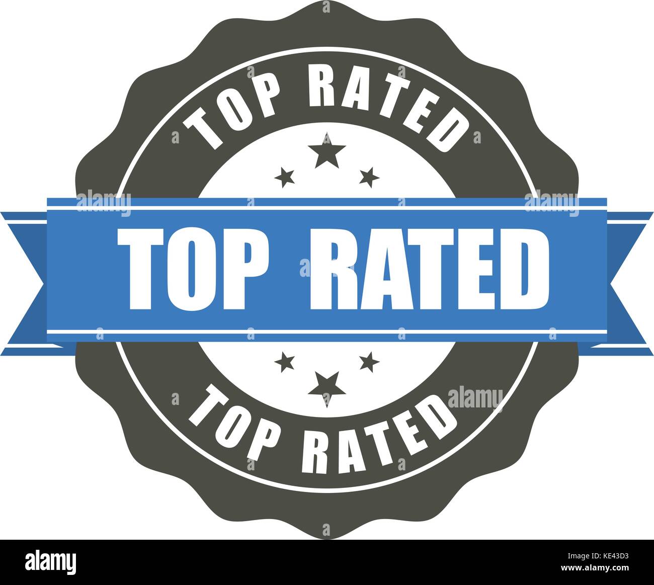 Top rated - badge autocollant prix Illustration de Vecteur