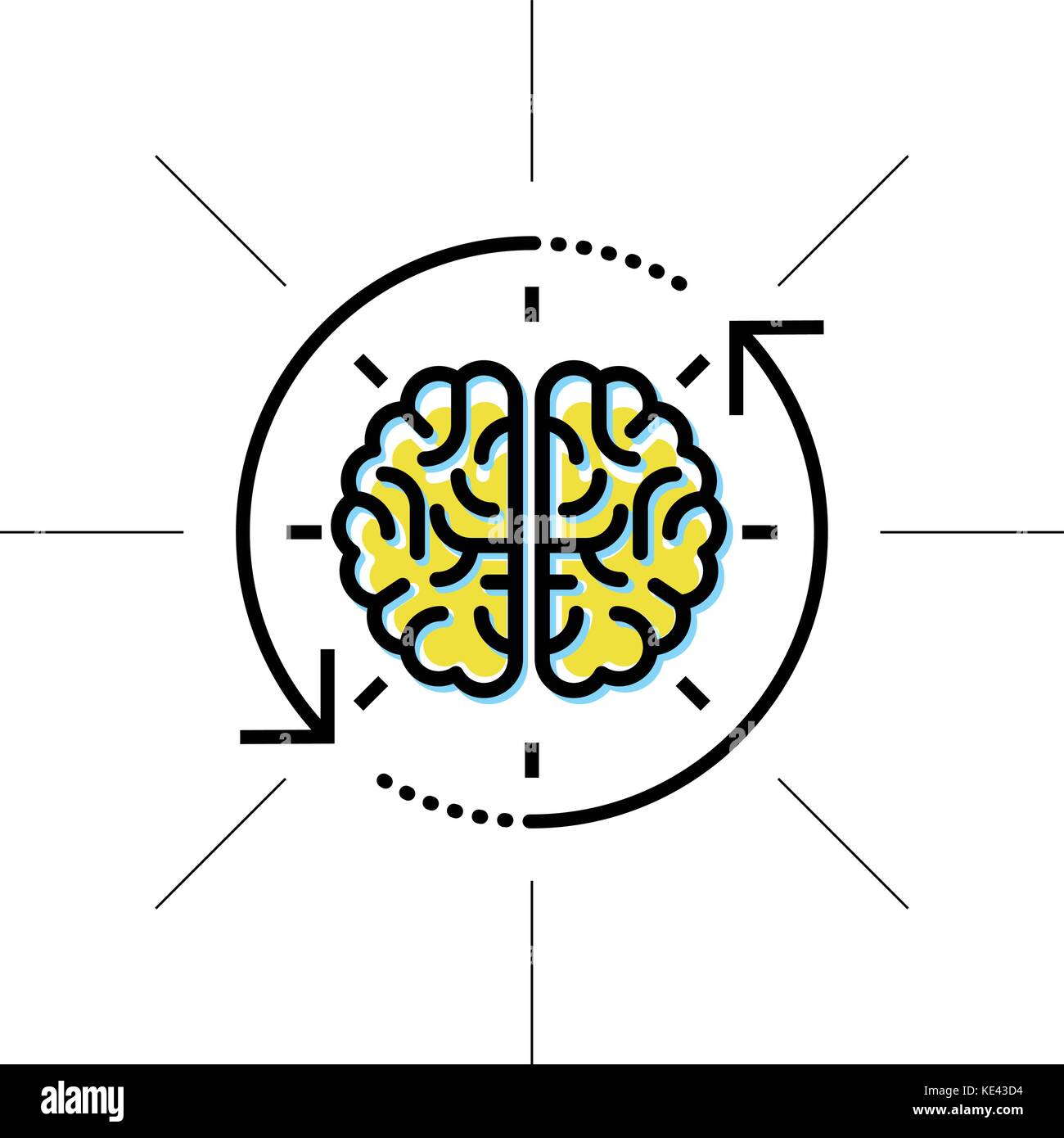 Cerveau en vue - l'intellect, de la recherche et des connaissances concept Illustration de Vecteur