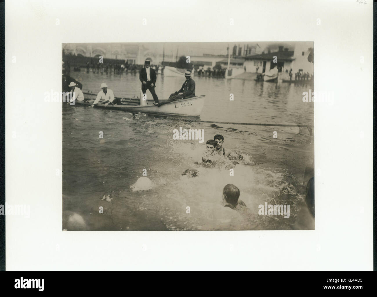 Le New York et Chicago Water Polo equipes en action pendant les Jeux Olympiques de 1904 match de championnat Banque D'Images