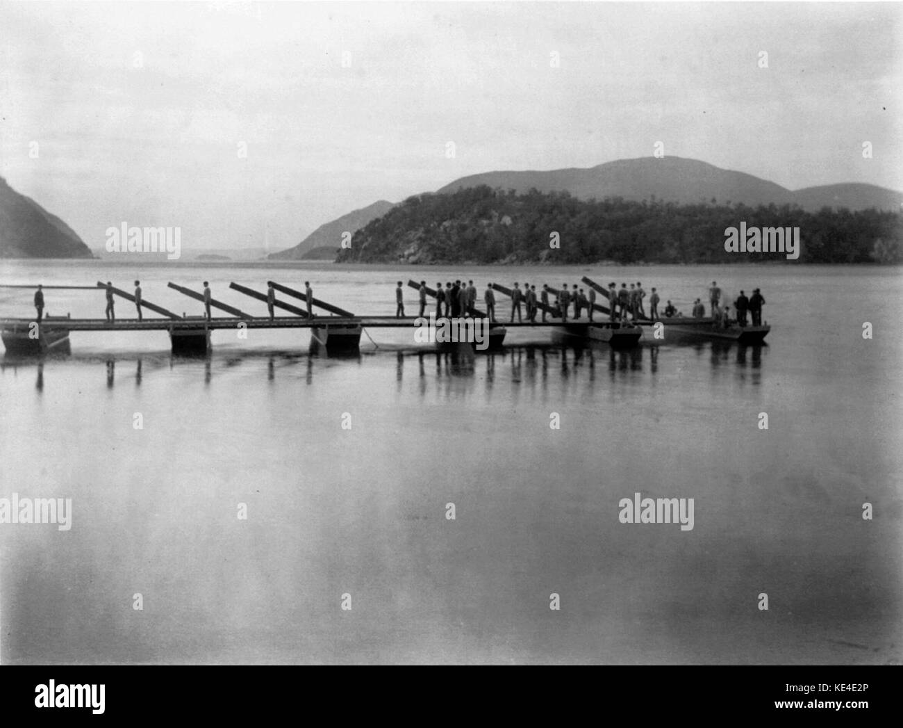 West Point. Pontoon bridge building cph.3b18341 Banque D'Images