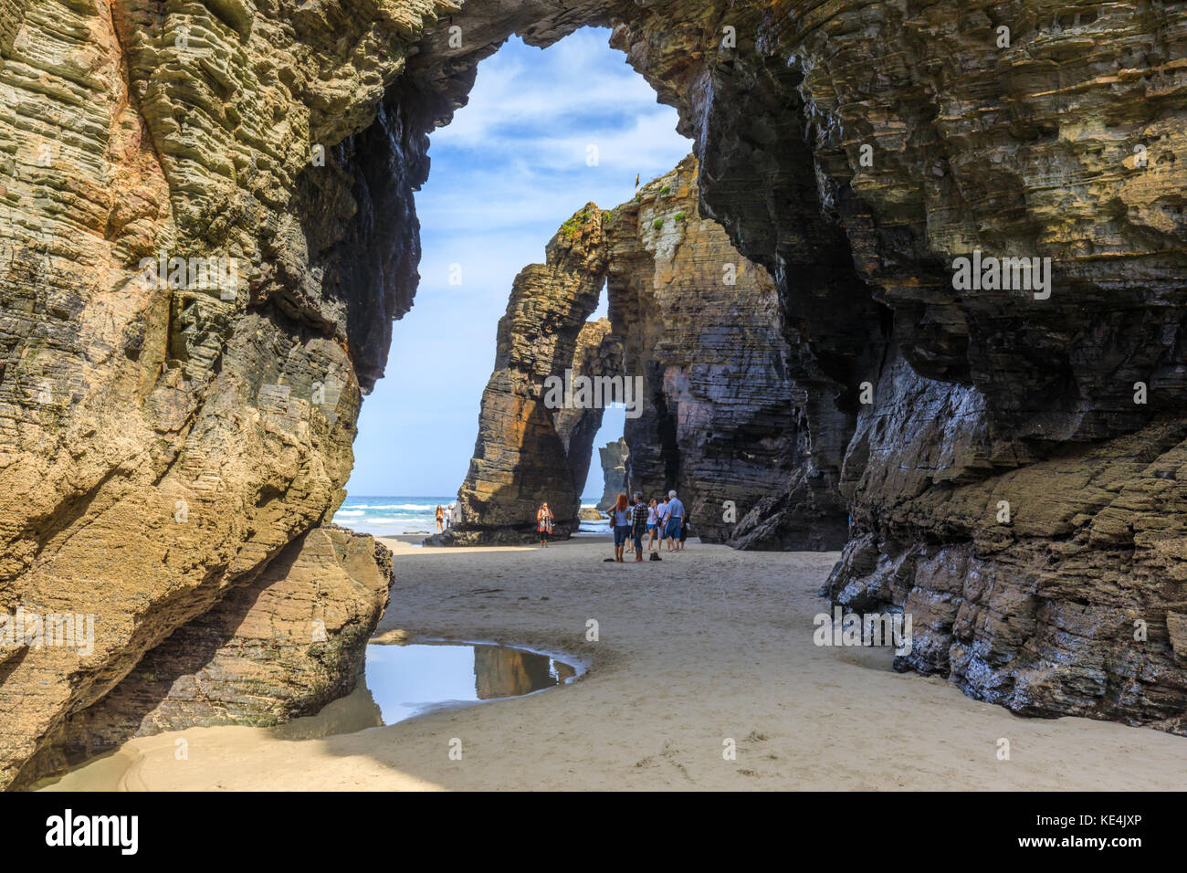 Playa de las Catedrales Beach, Espagne Banque D'Images