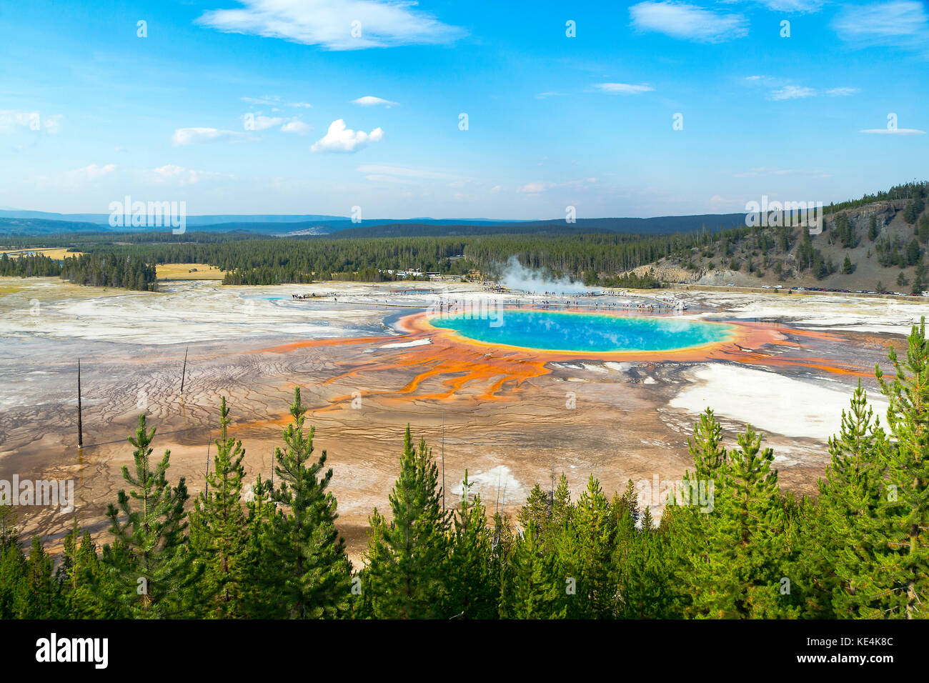 Parc national de Yellowstone aux États-Unis, Grand Prismatic Spring Banque D'Images