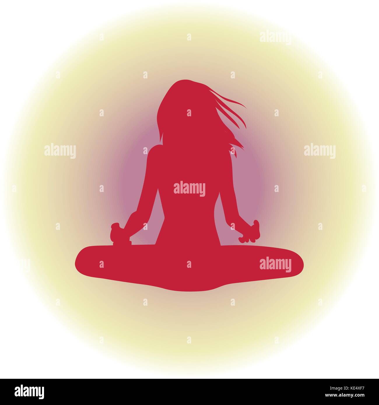Le yoga, Sport, entraînement exercice femme fille Silhouettes Vector Illustration Illustration de Vecteur