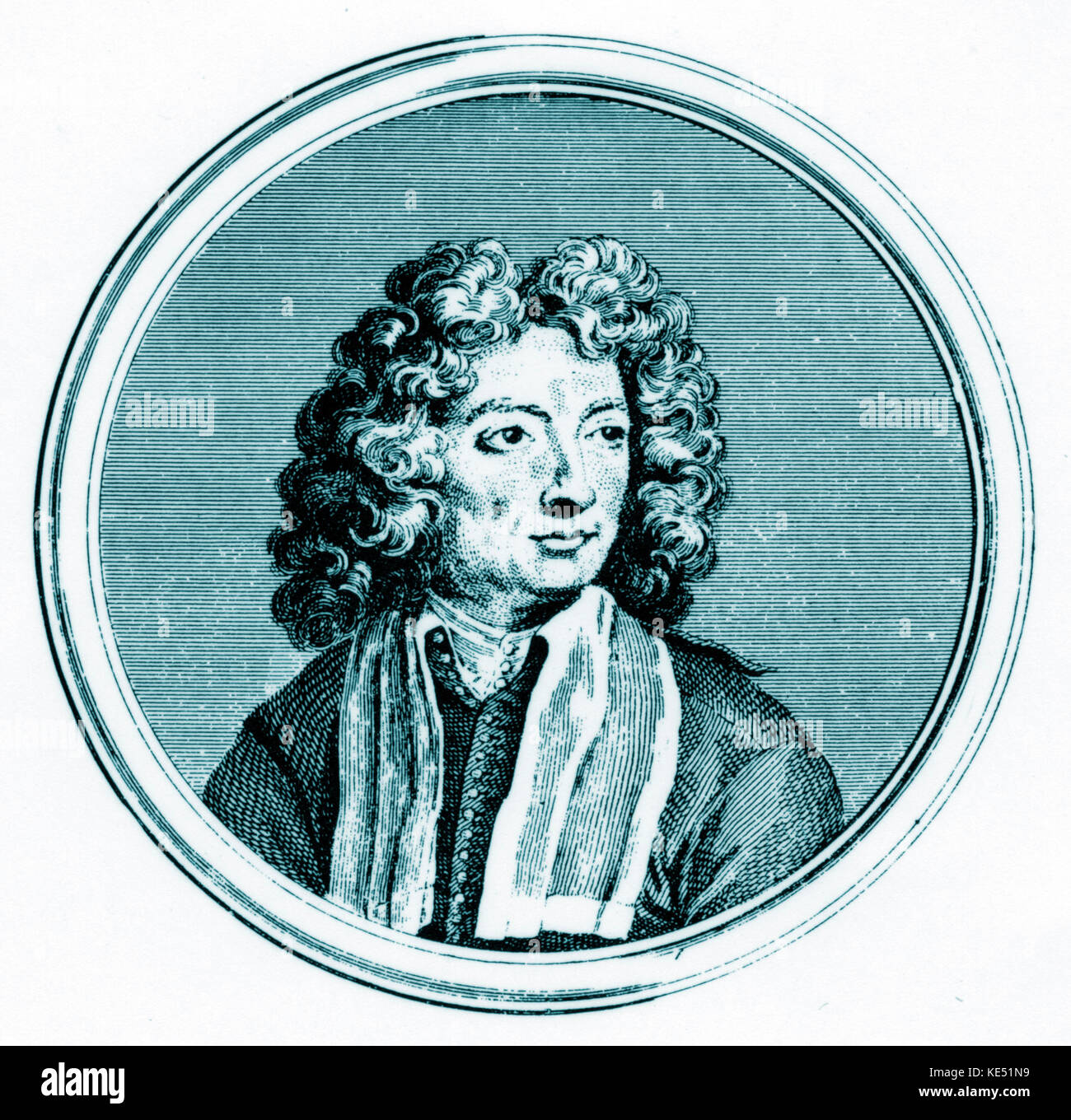 Arcangelo Corelli portrait. Compositeur italien et violoniste. 17 février 1653 - 8 janvier 1713 Banque D'Images