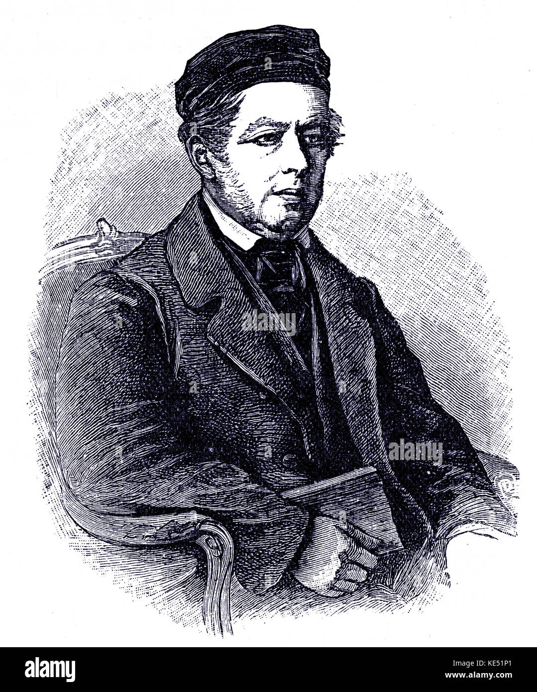 Moritz Hauptmann - portrait de l'écrivain et compositeur allemand. 13 octobre 1792 - 3 janvier 1868. Banque D'Images