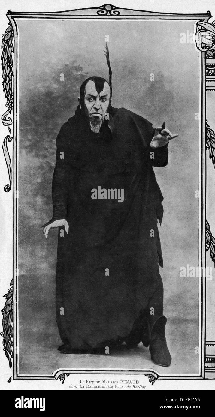 Maurice Renaud comme personnage de l'opéra 'Hector Berlioz La damnation de Faust'. Le baryton français, 24 juillet 1861 - 16 octobre 1933. Banque D'Images