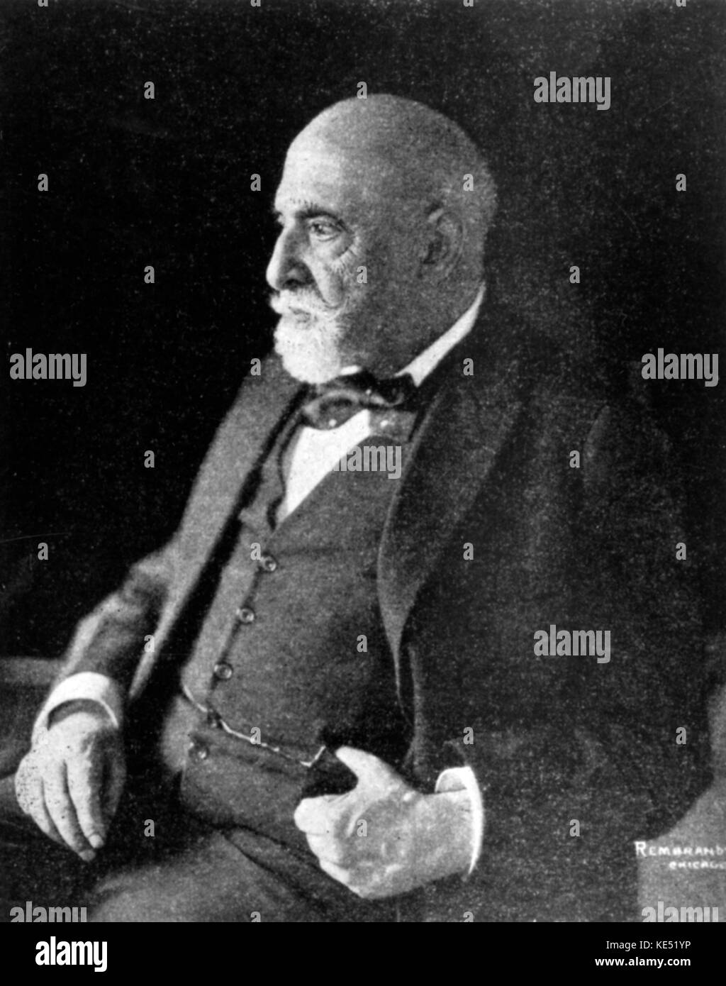 Leopold Auer - portrait de violoniste Hongrois et professeur de violon. 1869-1937. Son Concerto pour violon de Tchaïkovski consacré à Auer mais l'ai changé pour Brodsky après Auer révisions suggérées. Banque D'Images