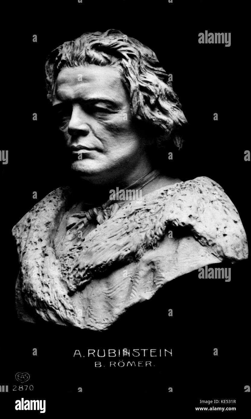 Anton Rubinstein -buste par Romer. Le compositeur et pianiste russe - Frère de Nikolaï Rubinstein. 1829-1894. Banque D'Images