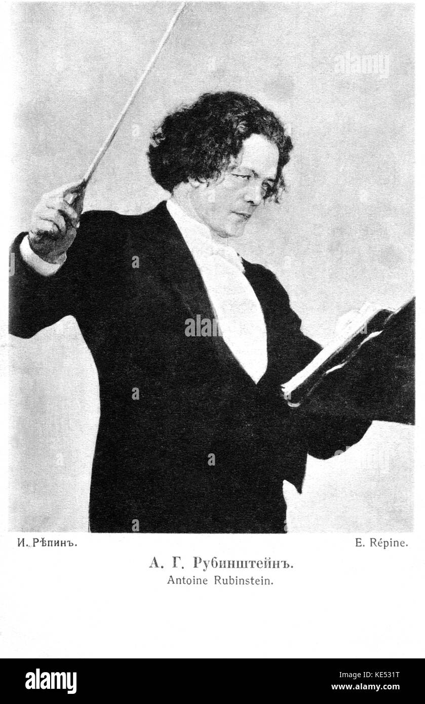 Anton Rubinstein - compositeur et pianiste russe - bassed sur peinture de Repin. Frère de Nikolaï Rubinstein. 1829-1894. Banque D'Images