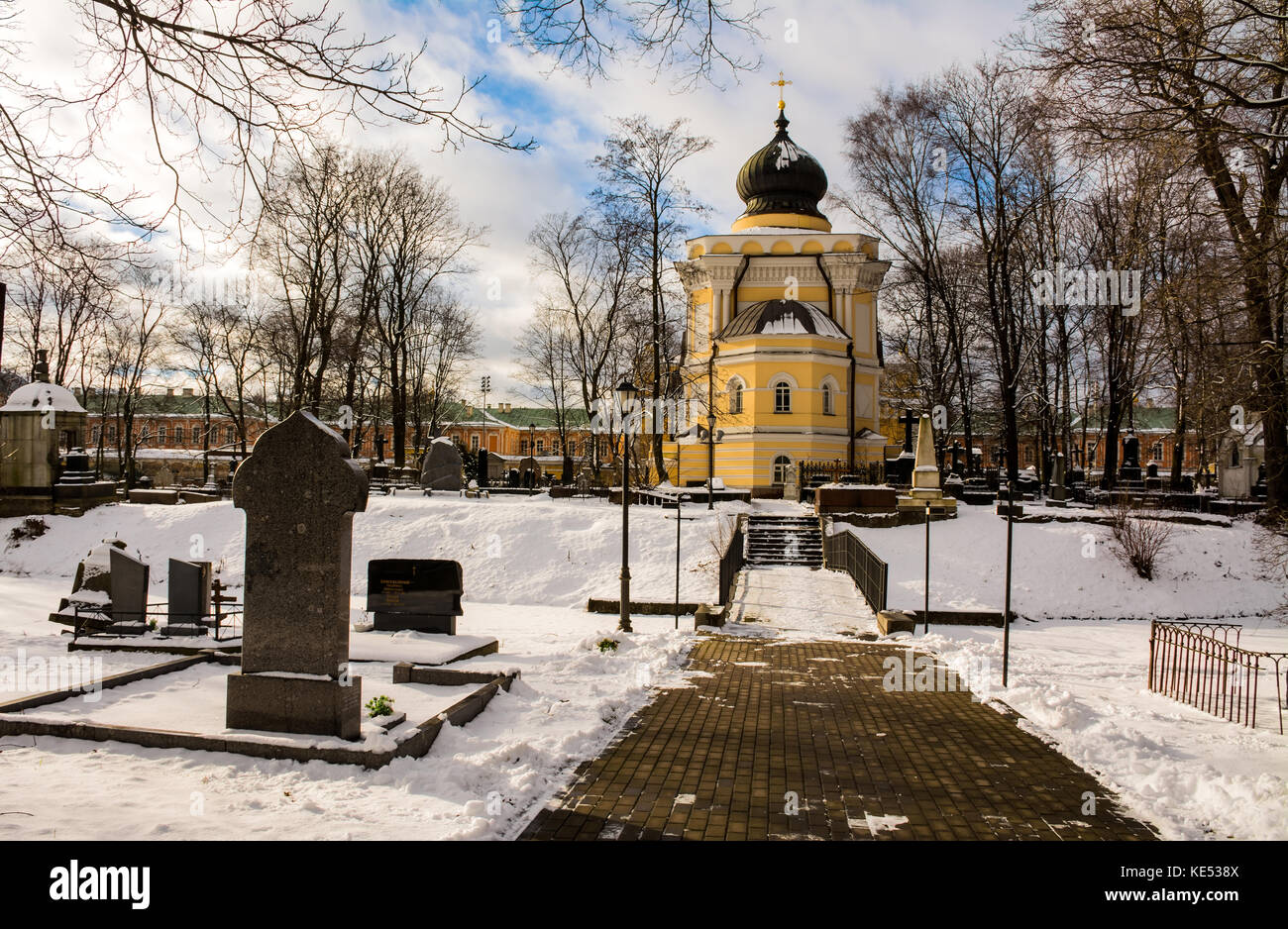 Monastère d'Alexandre Nevsky en hiver journée ensoleillée. Banque D'Images