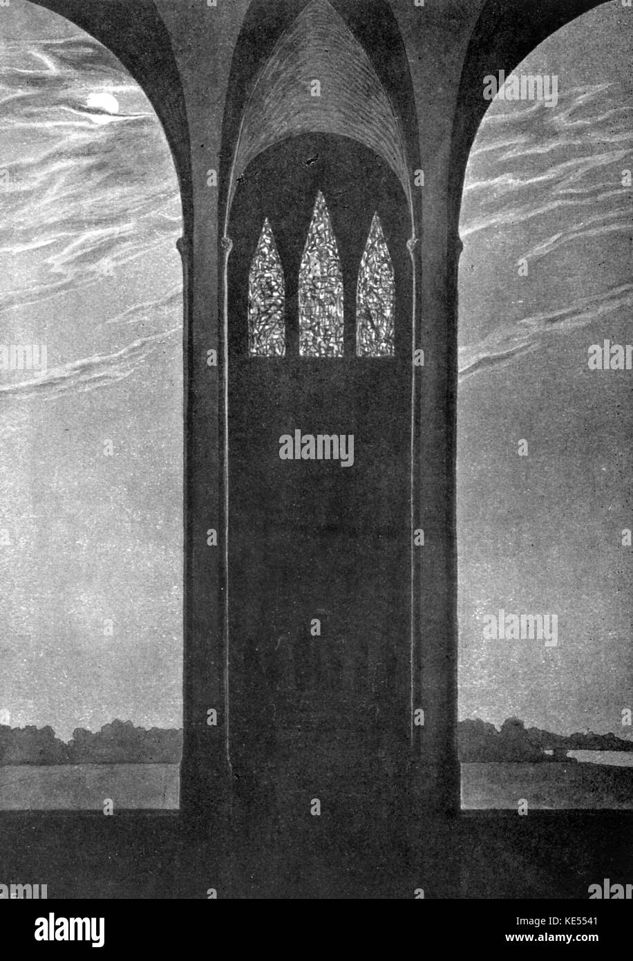 Frederic Chopin illustration pour Prélude n° 15, en Ré bémol majeur, Op. 28, dessin de Robert espions.( 1886 - 1914) compositeur polonais, 1 mars 1810 - 17 octobre 1849 Banque D'Images