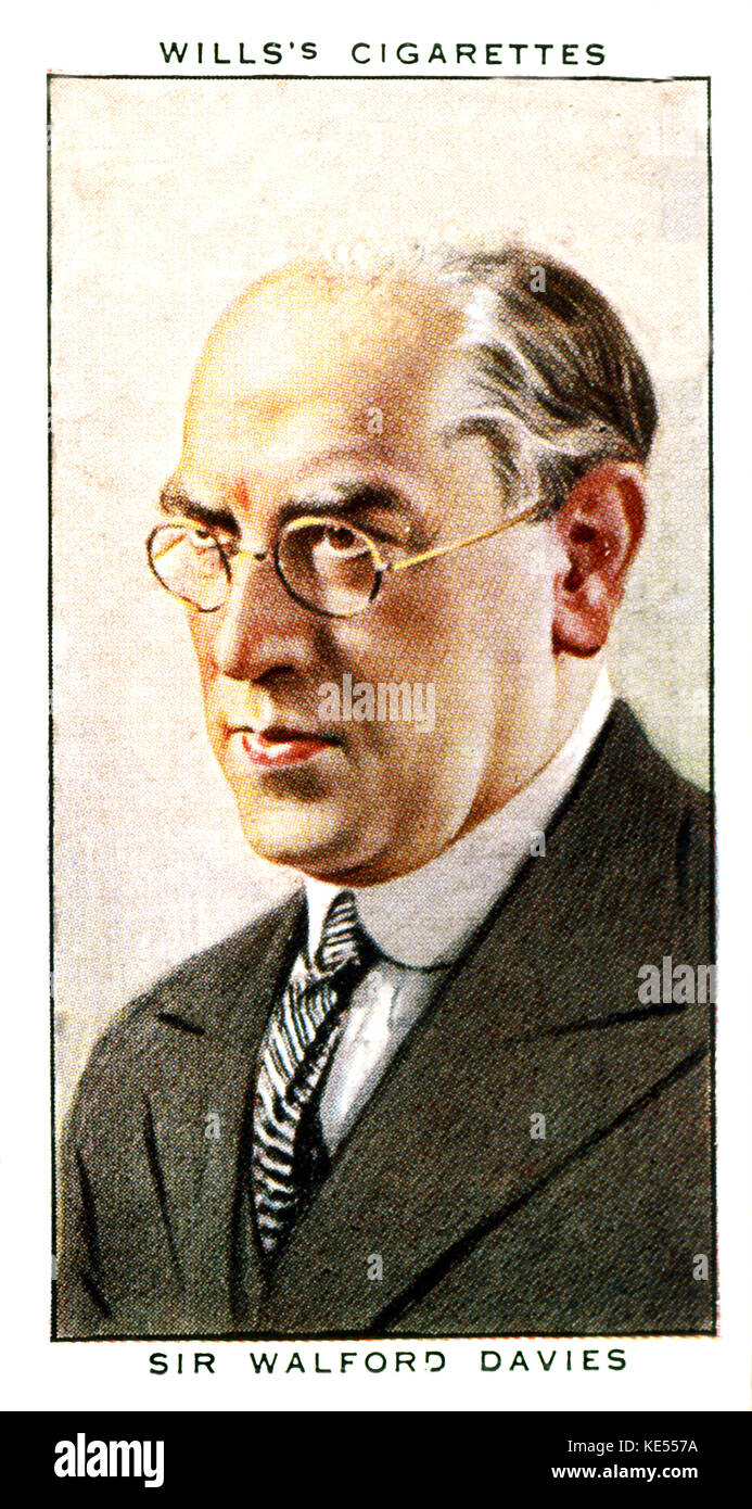 Sir Henry Walford Davies. La radio de la musique, compositeur et 'Master of the King's Musick'. 6 Septembre 1869 - 11 mars 1941. Carte de la cigarette (Testaments) Banque D'Images