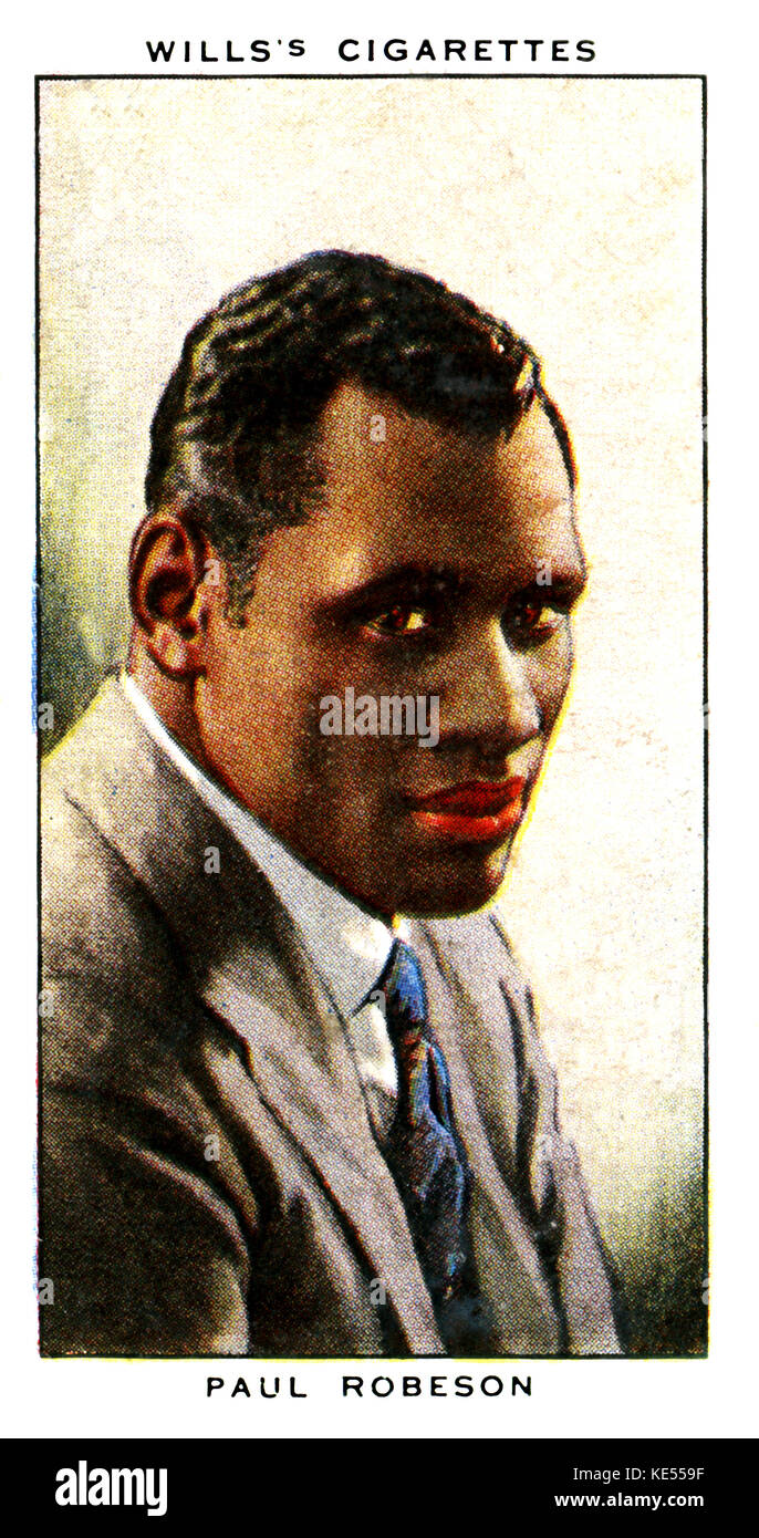 Paul Robeson. Libre acteur, chanteur et écrivain, 9 avril 1898 - 23 janvier 1976. Carte de la cigarette (Testaments) Banque D'Images