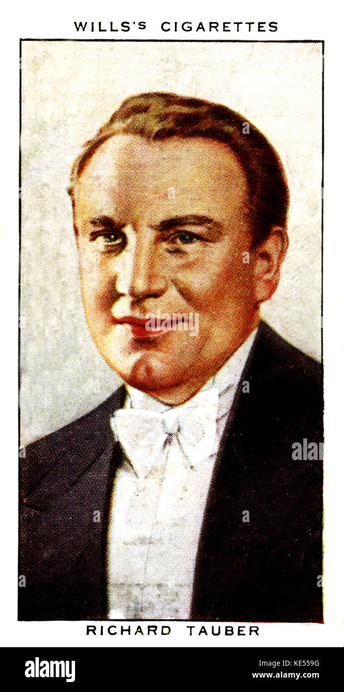 Richard Tauber. Ténor autrichien, le 16 mai 1892 - 8 janvier 1948. Carte de la cigarette (Testaments) Banque D'Images