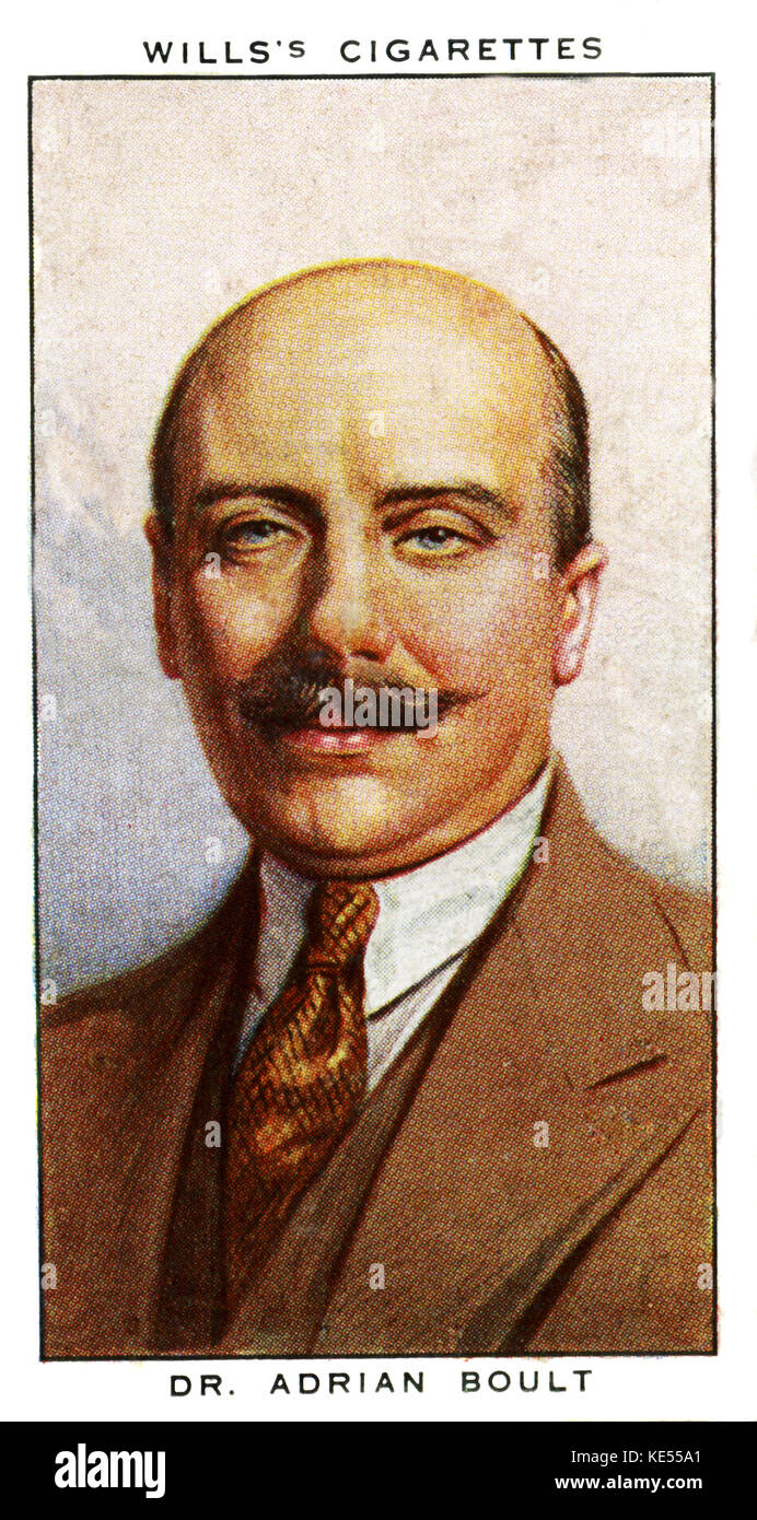 Adrian Boult. Orchestres, orchestre : Royal Philharmonic Society et directeur musical de la BBC. 8 avril 1889 - 22 février 1983. Carte de la cigarette (Testaments) Banque D'Images