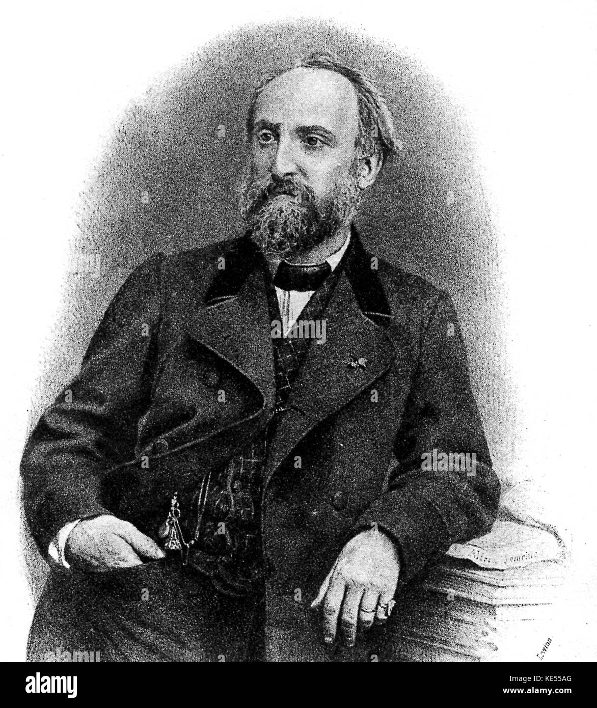 Antoine François Marmontel (1816 -1898), Claude Debussy, professeur de piano au Conservatoire de Paris (Conservatoire de Musique de Paris), ch. 1870. CD : compositeur français, 22 août 1862 - 25 mars 1918. Banque D'Images