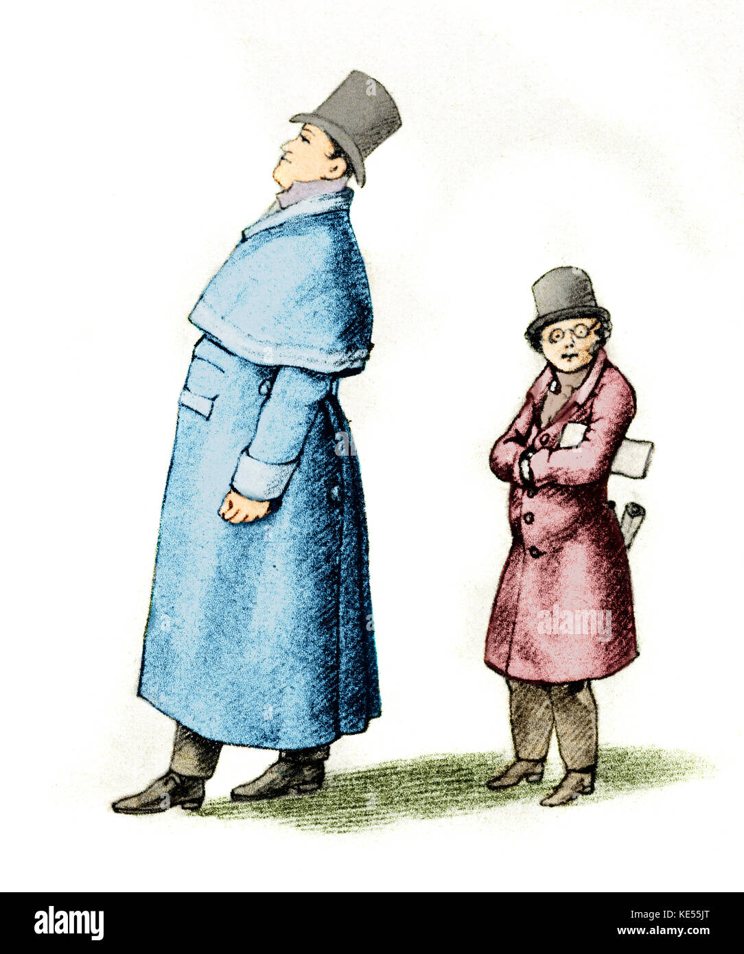 Franz Schubert et son ami Vogl. Compositeur autrichien, 31 janvier 1797 - 19 novembre 1828. Version colorisée. Banque D'Images
