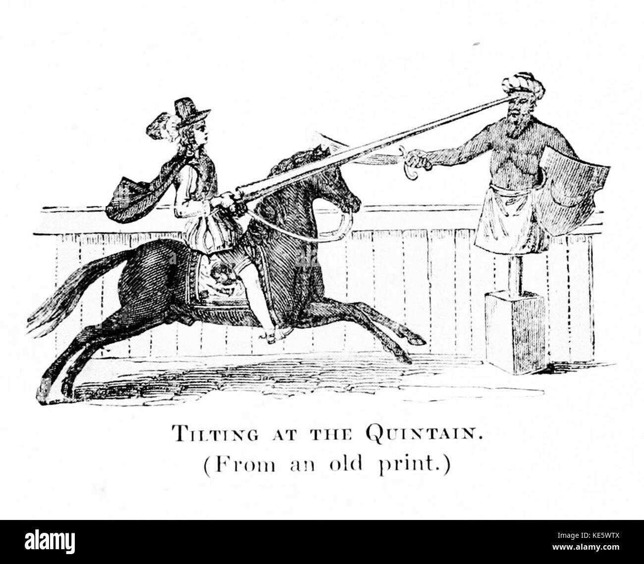 Les laisser à l'Quintain. (À partir d'un vieux imprimer.) Banque D'Images