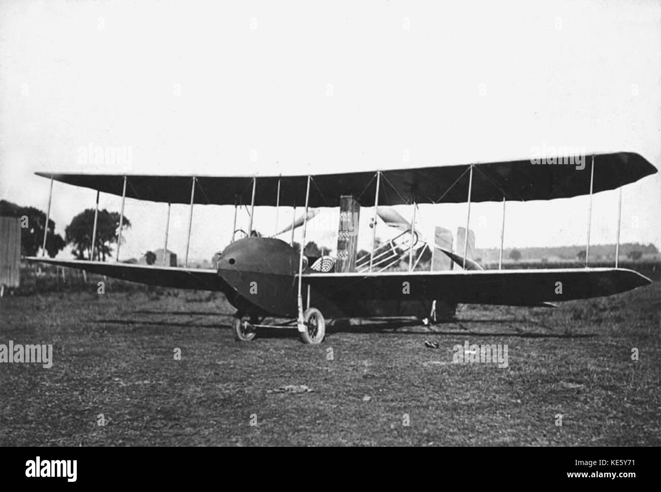 Wright Modèle H trimestre vue sur la station au sol Simms OH Dayton 1914 COMME ID10484 Banque D'Images