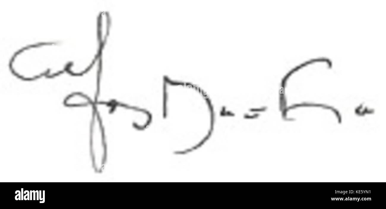 Signature de la lettre d'Alfons Mucha Banque D'Images