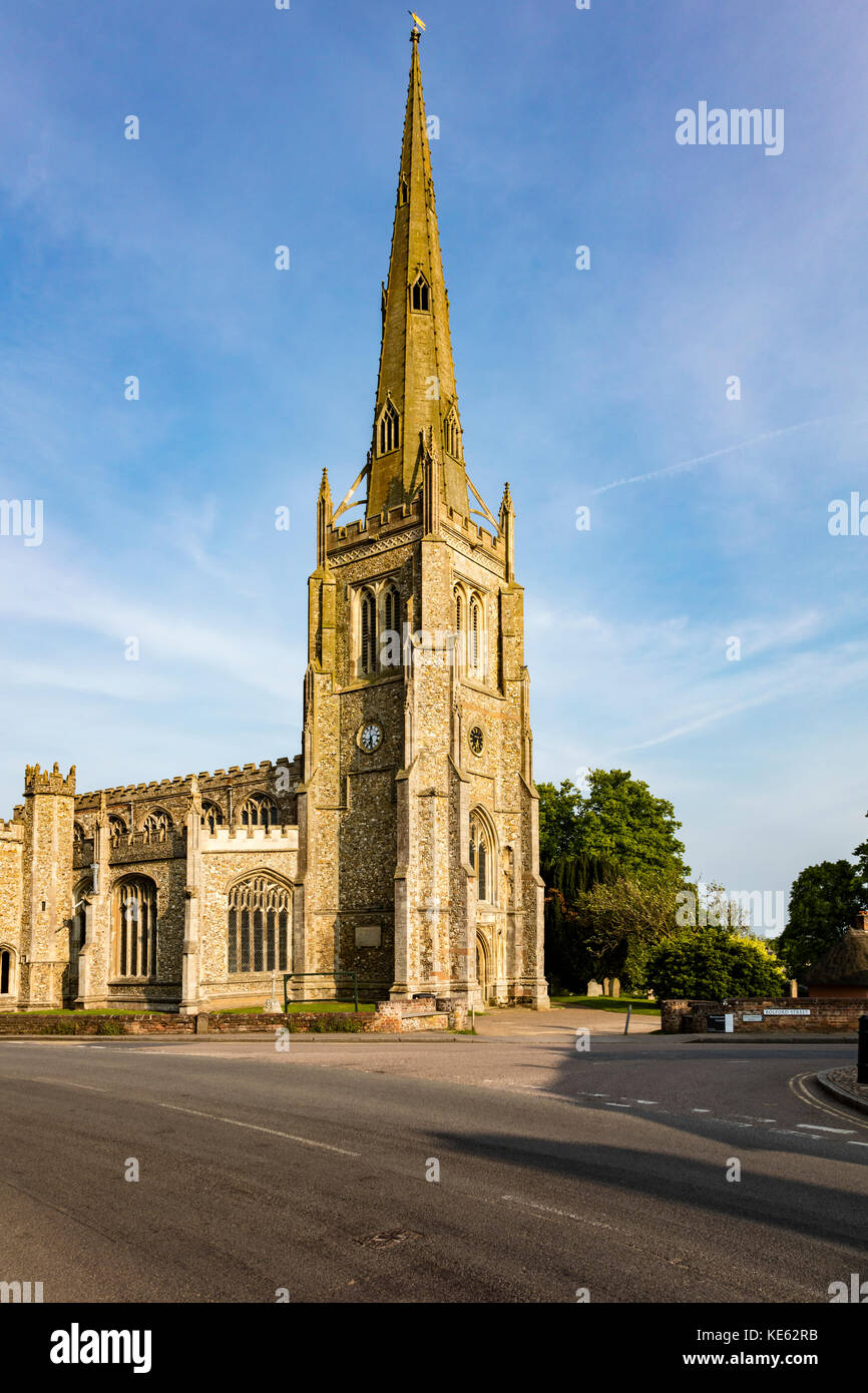 Une vue sur l'église paroissiale de Thaxted, Thaxted, Essex, UK Banque D'Images