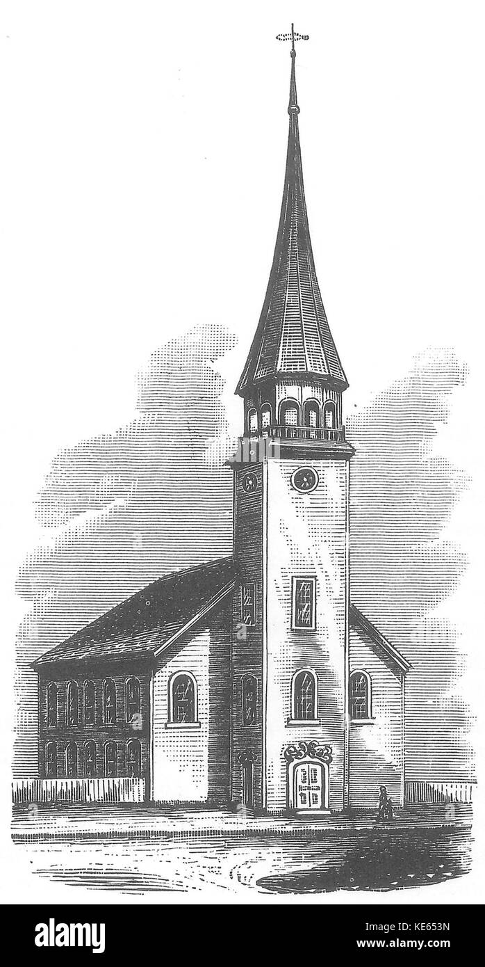L'église Trinity New Haven premier bâtiment en bois 1752 1753 Banque D'Images