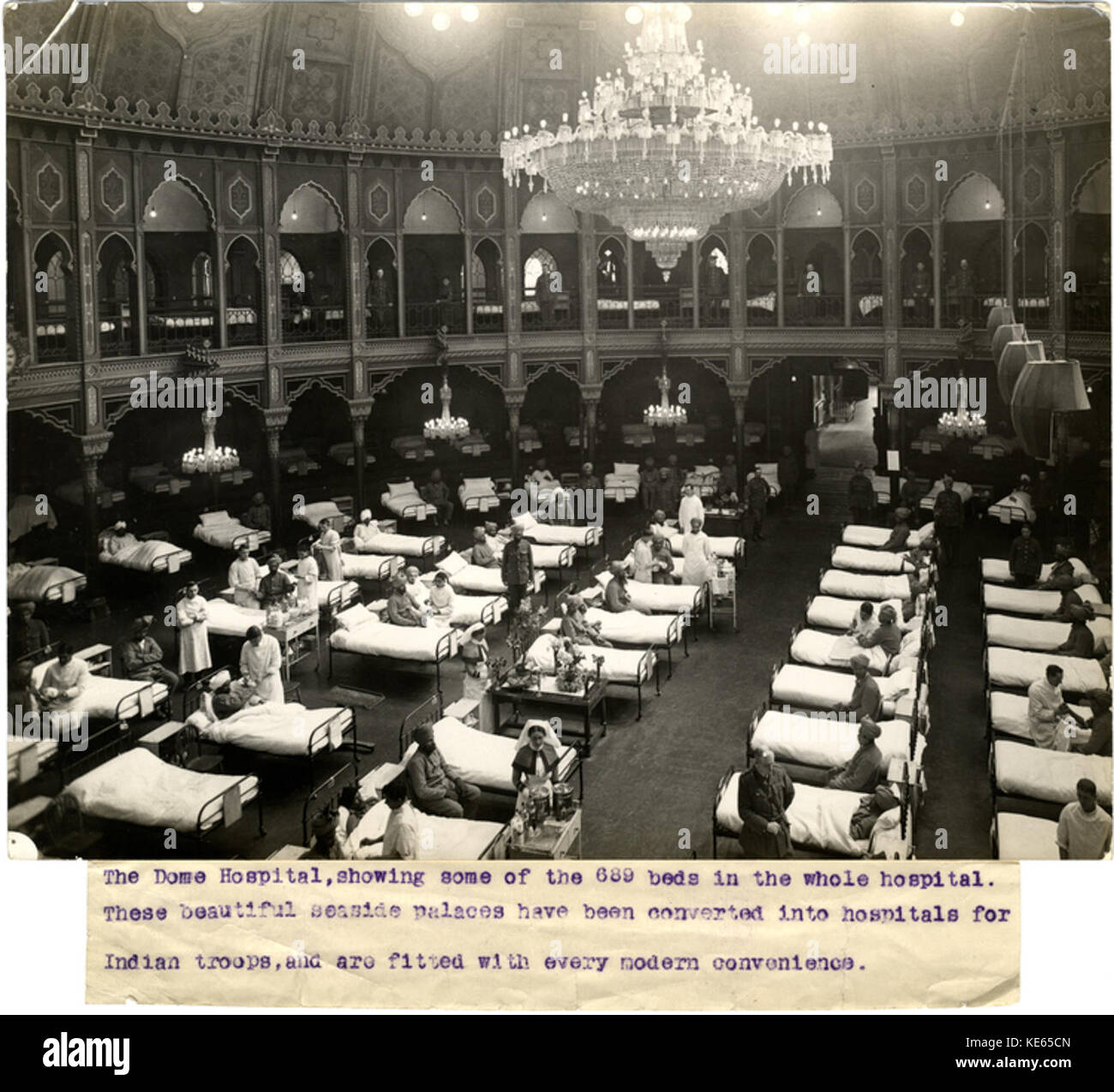 L'hôpital de Brighton Dome, montrant quelques-uns des 689 lits dans l'ensemble de l'hôpital (Photo 241) Banque D'Images