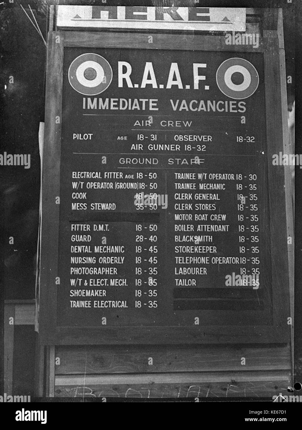 La RAAF 447396 Conseil emploi immédiat Banque D'Images