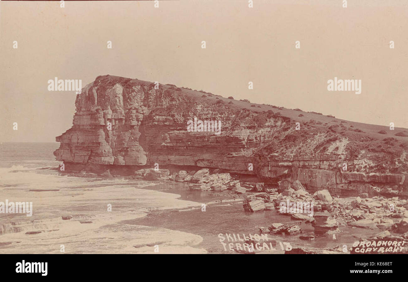 Le Skillion à Terrigal est un monument côtier situé en Nouvelle-Galles du Sud, en Australie. Connue pour sa forme distinctive et ses vues panoramiques, elle est une destination populaire pour les touristes et les habitants. Banque D'Images