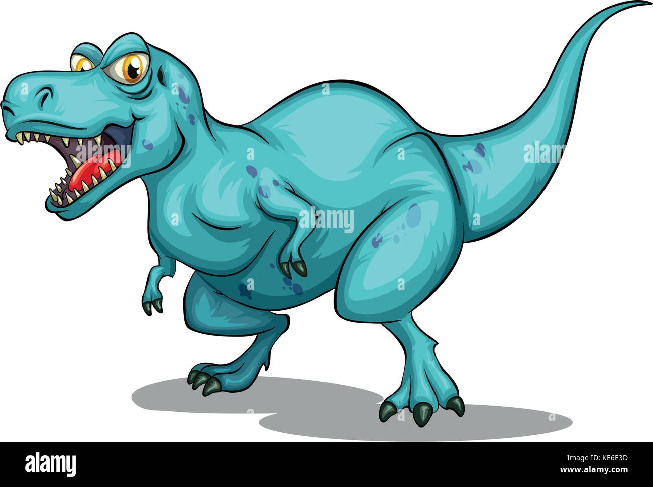 Dinosaure bleu avec des dents pointues illustration Illustration de Vecteur