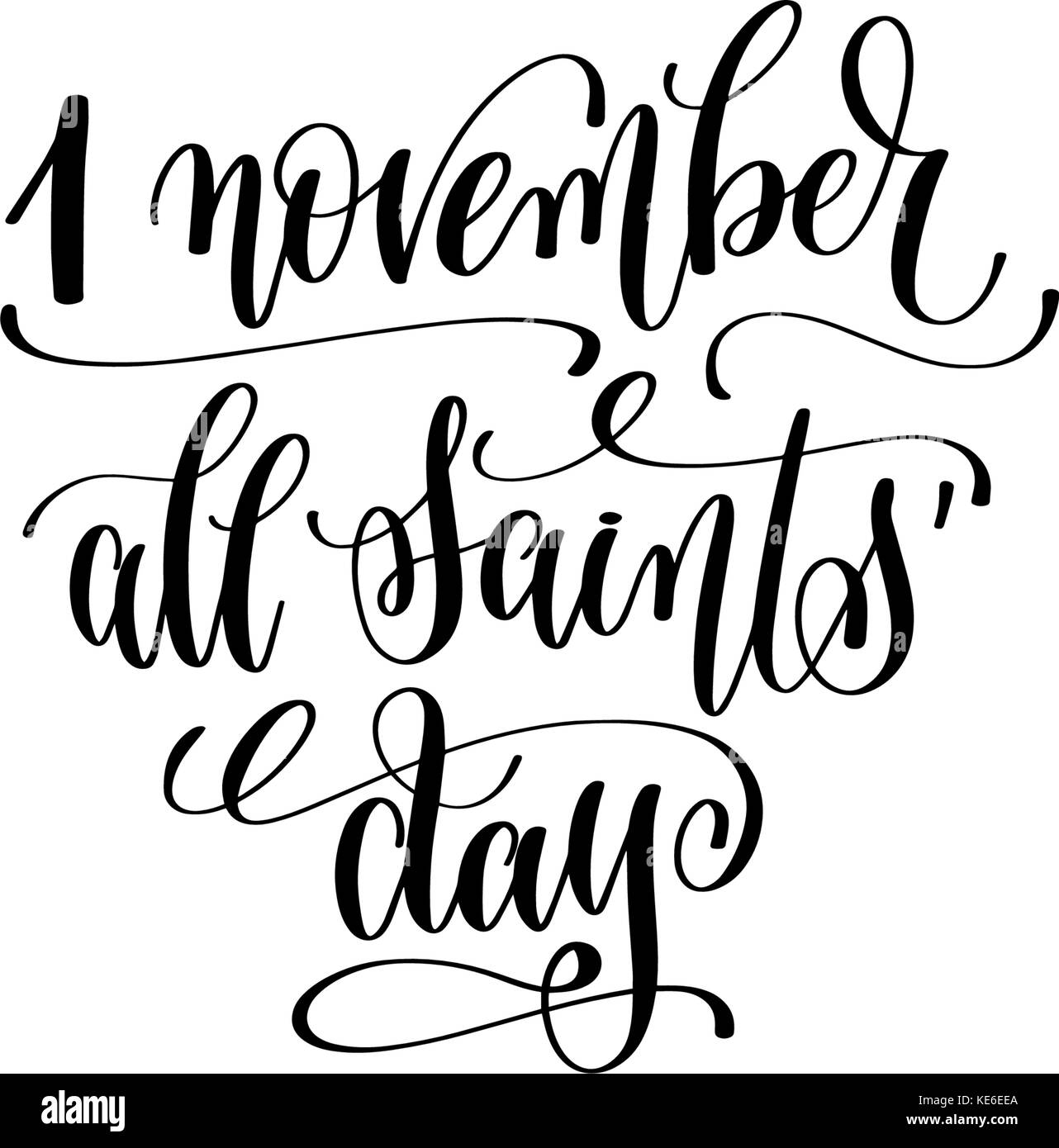1er Novembre Toussaint Part Inscription Lettrage Image Vectorielle Stock Alamy